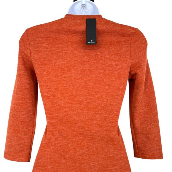 Lulus Conversation Starter Rust Orange Midi Knit Dress Size Small NWT - Picture 7 of 9